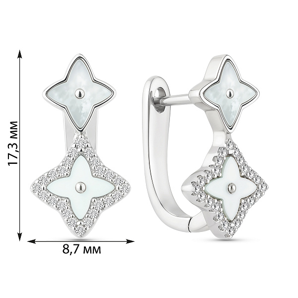 Серебряные серьги с перламутром (арт. 7502/10096п) – изображение 2