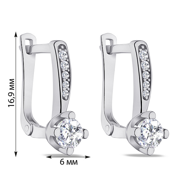 Серебряные серьги с фианитами  (арт. 7502/1-0894.0.2) – изображение 2