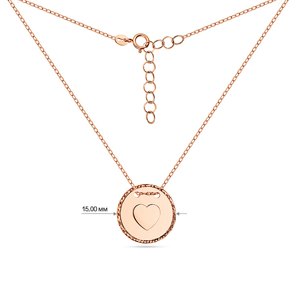 Колье из красного золота "Сердце" без камней (арт. 352207/15) – изображение 5