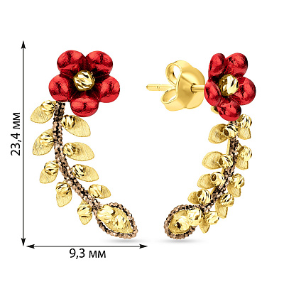 Золоті сережки Francelli «Квіти»  (арт. 109774жккр)