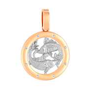 Золотой подвес "Рыбы" с фианитами (арт. 440675)