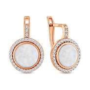 Фото Золоті сережки Лýна з емаллю і фіанітами (арт. 110426еп)