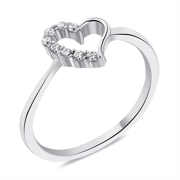 Каблучка зі срібла Серце з фіанітами (арт. 7501/6353) – зображення 1