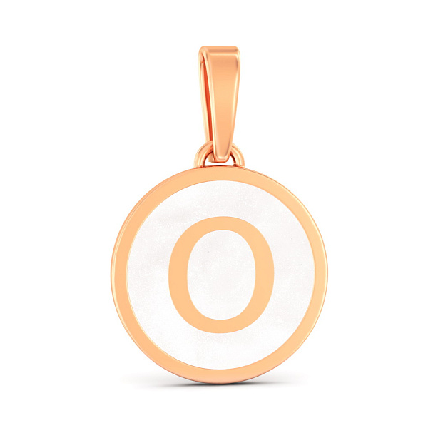 Золотой кулон с эмалью Буква О (арт. 440987еп) – изображение 1