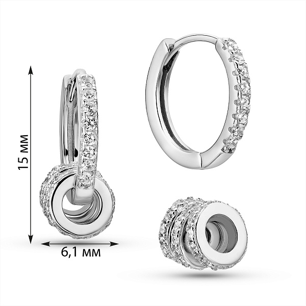 Серебряные серьги с фианитами (арт. 7502/2180715) – изображение 3