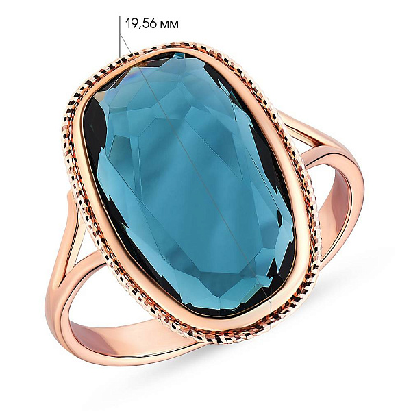 Золотое кольцо с кварцем (арт. 154968Пкс) – изображение 8