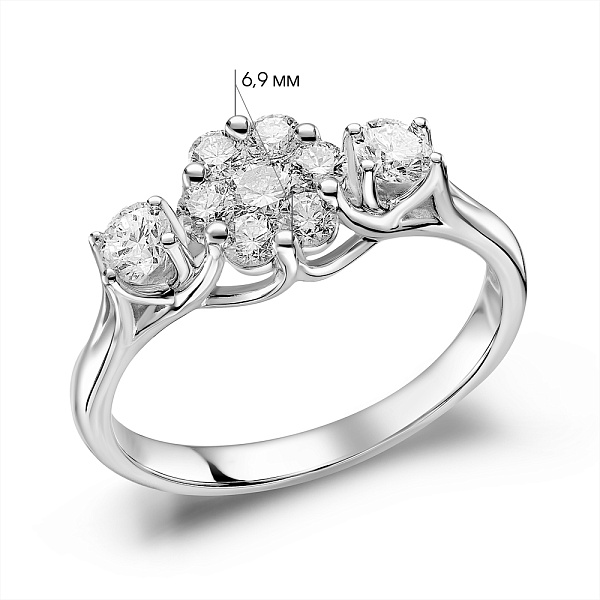 Золотое кольцо с бриллиантами (арт. К011627070б) – изображение 3