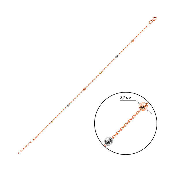 Браслет з комбінованого золота (арт. 323582кбж) – зображення 2