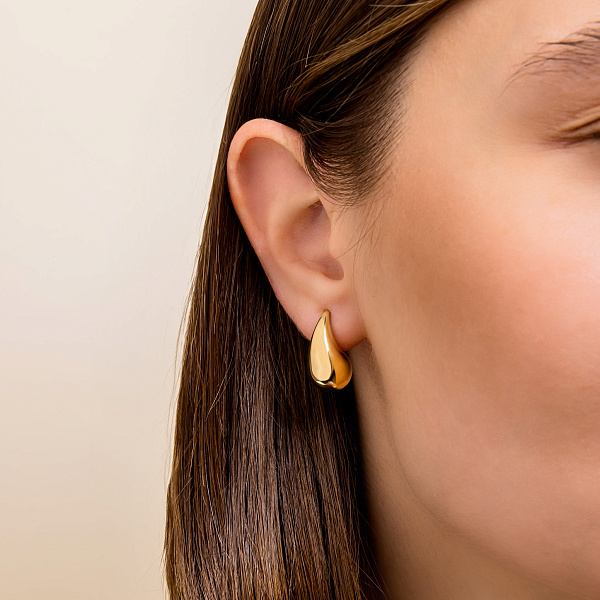 Сережки з жовтого золота Крапля (арт. 1091497/2ж) – зображення 2