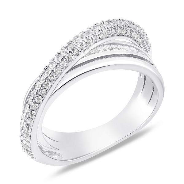 Серебряное тройное кольцо с фианитами (арт. 7501/8445) – изображение 1