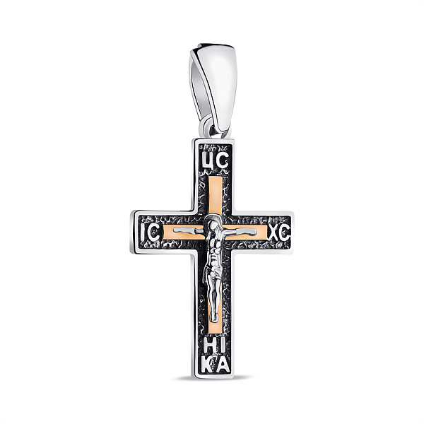 Крестик из серебра с распятием (арт. 7204/162мпю) – изображение 1