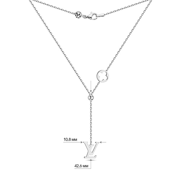 Колье-галстук из белого золота (арт. 352694б) – изображение 3