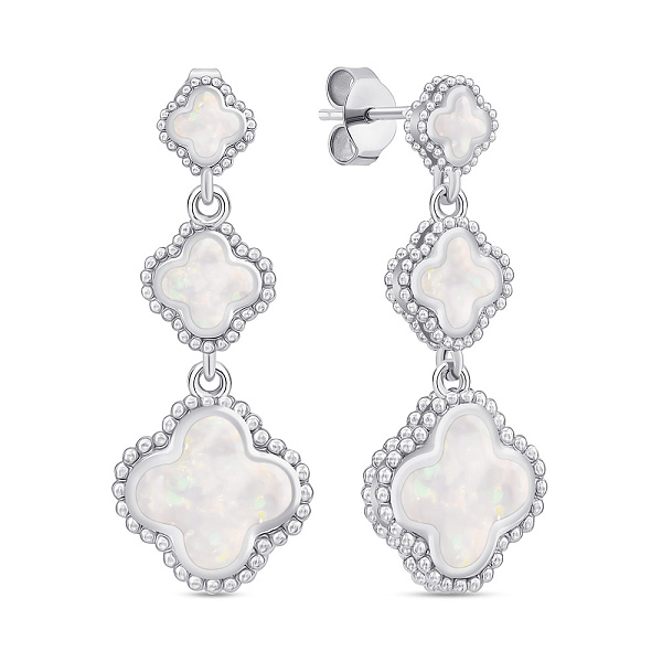 Сережки-підвіски срібні з опалом (арт. 7518/7162Поб) – зображення 1