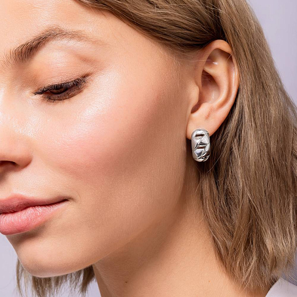 Серьги кольца из белого золота Francelli (арт. е108245/15б) – изображение 2