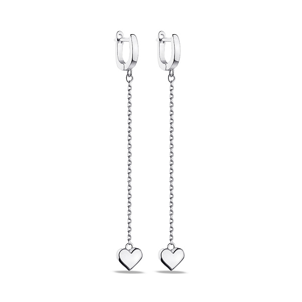 Серебряные серьги без камней (арт. 7502/9236) – изображение 1