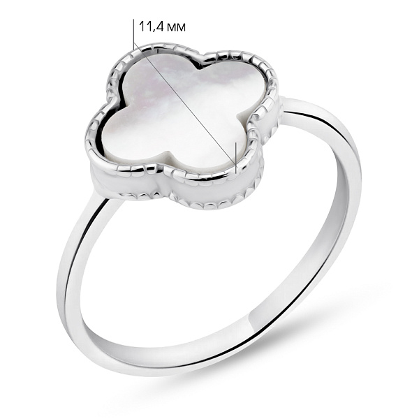 Серебряное кольцо с перламутром (арт. 7501/610/10пкп) – изображение 2