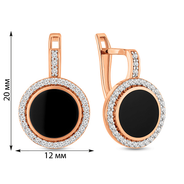 Золотые серьги Лýна с эмалью и фианитами (арт. 110426е) – изображение 6