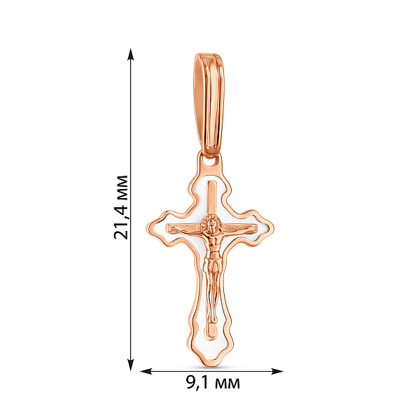 Золотий хрестик з розп'яттям та емаллю (арт. 501712еб) – зображення 2
