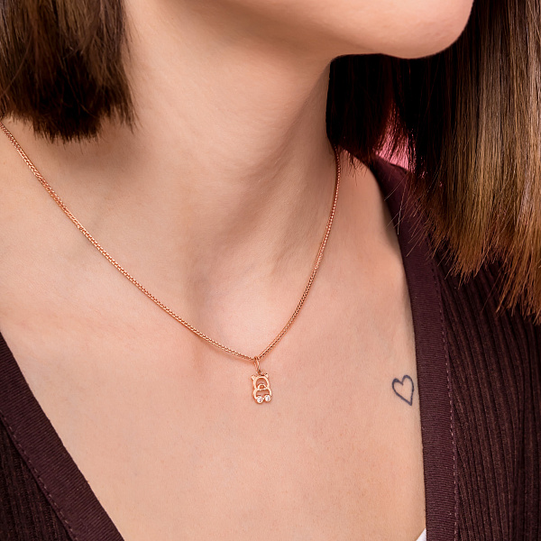 Підвіска з червоного золота Ведмедик з фіанітами (арт. 441287) – зображення 3