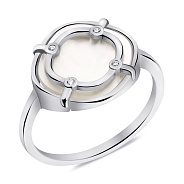 Кольцо из серебра с перламутром и фианитами (арт. 7501/6801п)