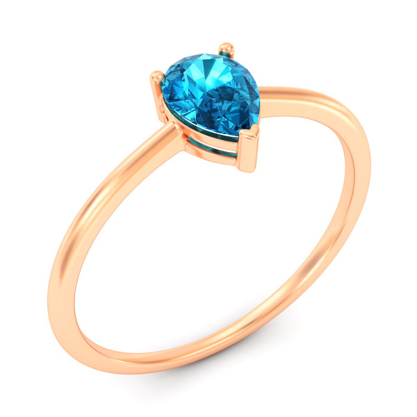 Золота каблучка з топазом (арт. 141230Птг) – зображення 1