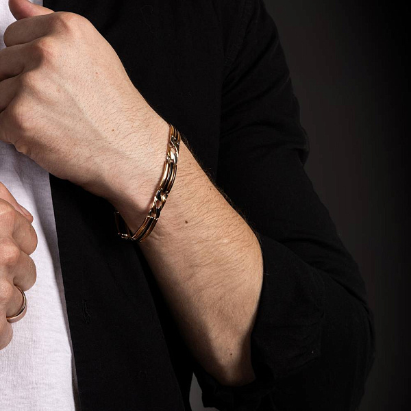 Золотой мужской браслет с ониксом (арт. 324577кбо) – изображение 2