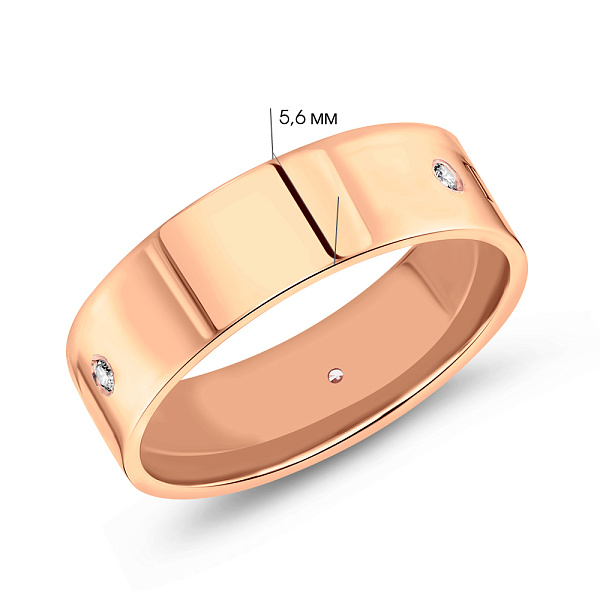 Кольцо из красного золота с фианитами (арт. 155204) – изображение 2