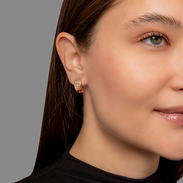 Серьги из красного золота без камней (арт. 120415) – изображение 3