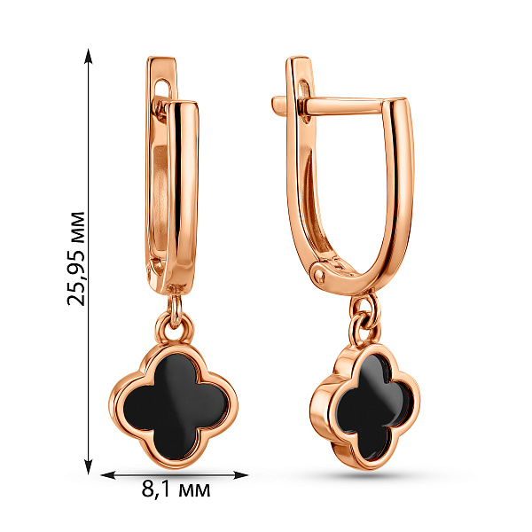 Золотые серьги с эмалью (арт. 1101270еч) – изображение 2