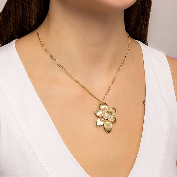 Золотое колье Francelli с жемчугом (арт. 352903жпрлб) – изображение 3