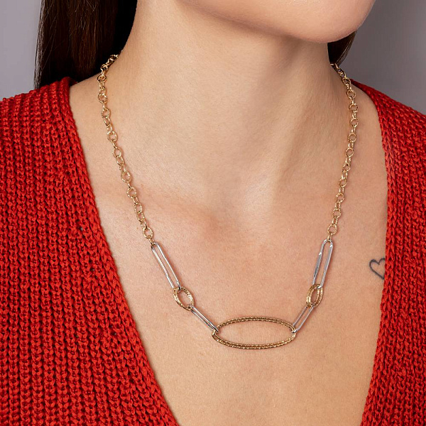 Кольє Francelli з жовтого і білого золота (арт. 352485жб) – зображення 2