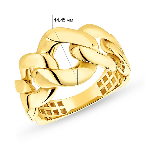 Кольцо Звенья  из желтого золота (арт. 155140ж) – изображение 2