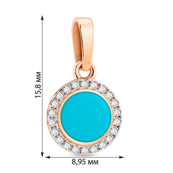 Золотий кулон Лýна з емаллю і фіанітами (арт. 441219ет) – зображення 5