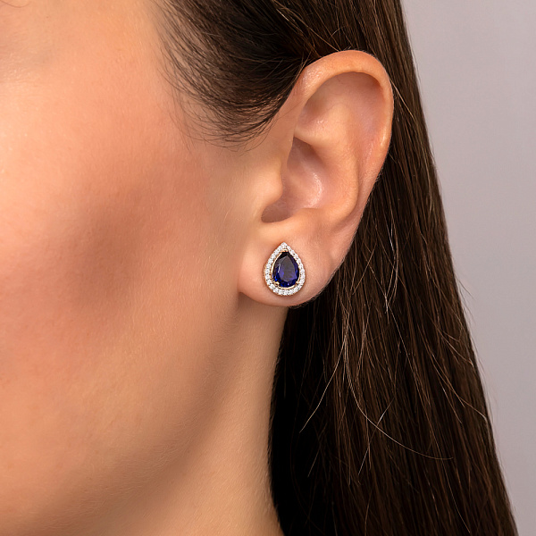 Серьги из красного золота с кварцем и фианитами (арт. 111249Пкс) – изображение 2