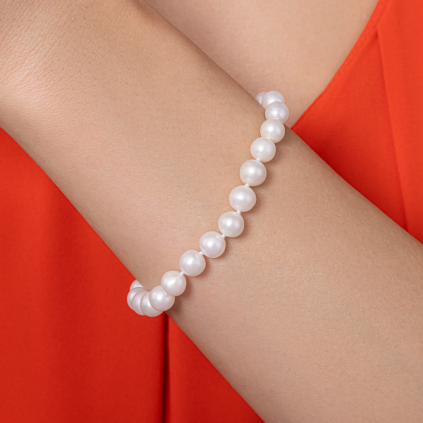 Свадебный браслет из жемчуга с золотым замком (арт. 322070) – изображение 3