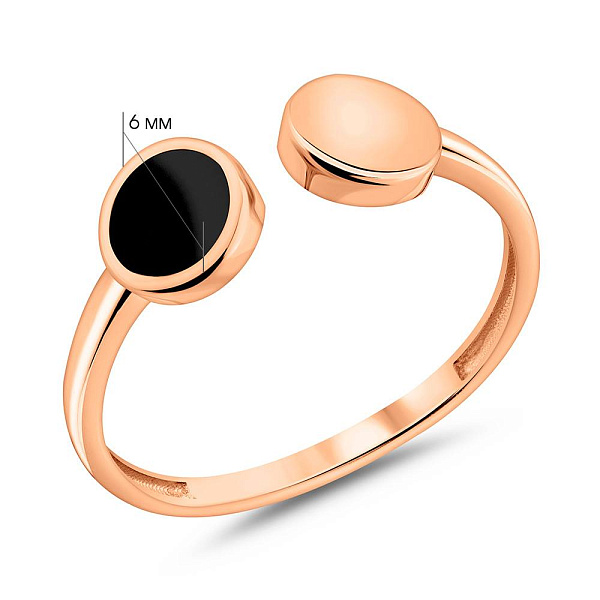 Незамкнена золота каблучка Лýна з емаллю (арт. 140934еч) – зображення 5