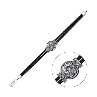 Срібний браслет із шовковою ниткою (арт. 7309/1157брю)