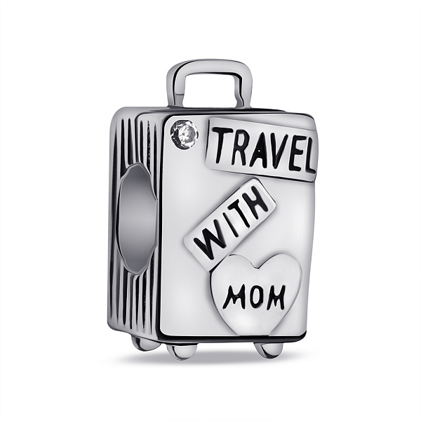 Срібний шарм Travel з фіанітом (арт. 7903/4285) – зображення 1