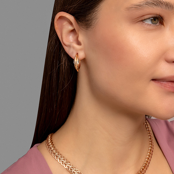 Золоті сережки-конго (арт. 105276/20кб) – зображення 3