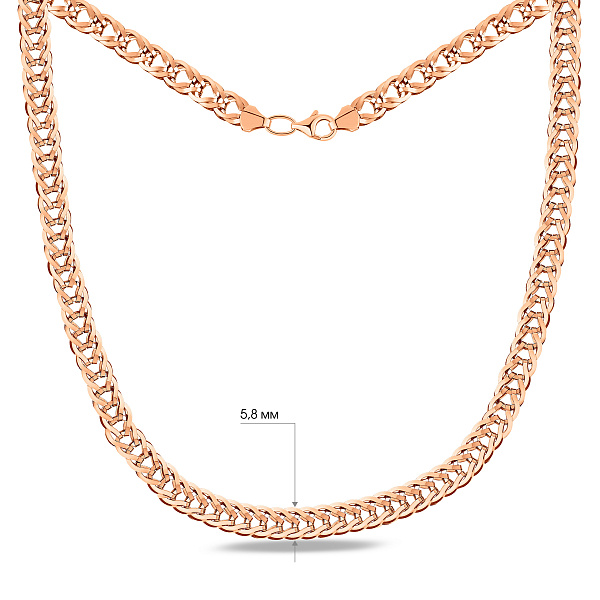 Золотое колье с переплетением без камней (арт. 350543) – изображение 3