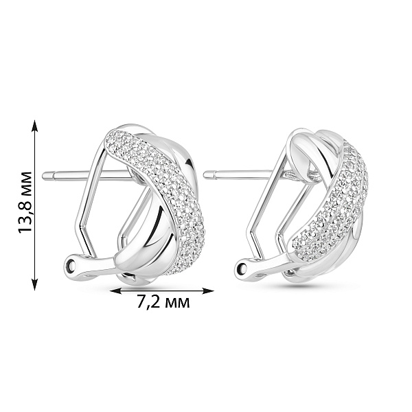 Серебряные серьги с дорожкой из фианитов (арт. 7502/10211) – изображение 2