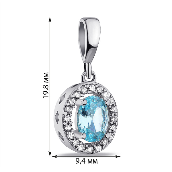 Подвес из серебра с фианитами (арт. 7503/ПК2ФТ/384) – изображение 2