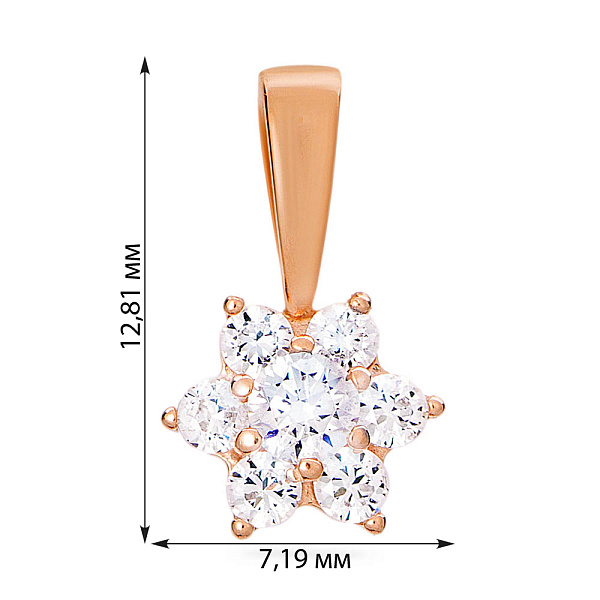 Золота підвіска з фіанітами (арт. 440395) – зображення 4