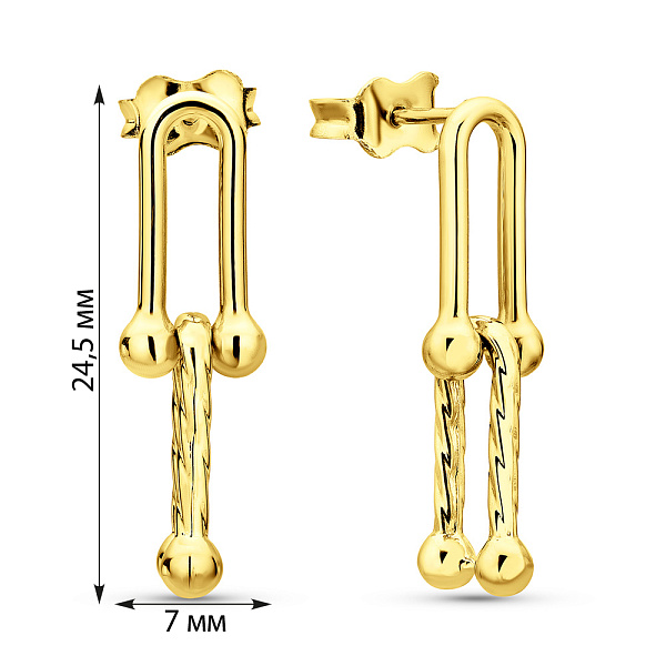 Серьги-подвески из желтого золота (арт. 1091937ж) – изображение 2