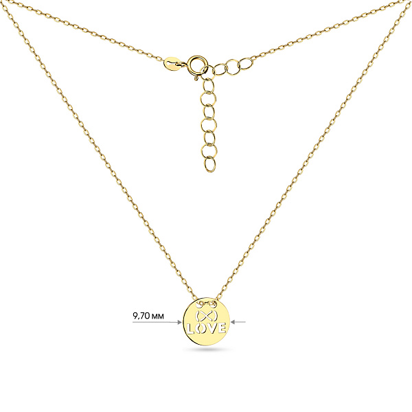 Золотое колье "Love" в желтом цвете металла (арт. 352167/10ж) – изображение 4