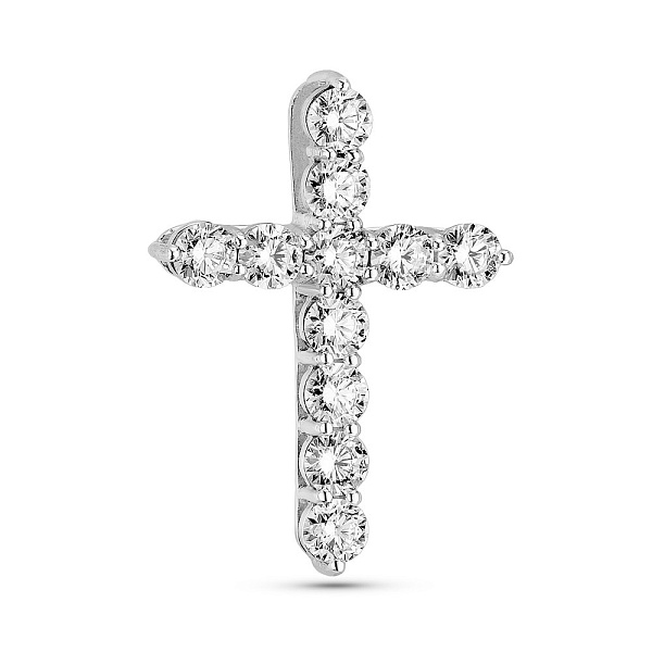 Хрестик з білого золота з діамантами (арт. 3107586202) – зображення 1