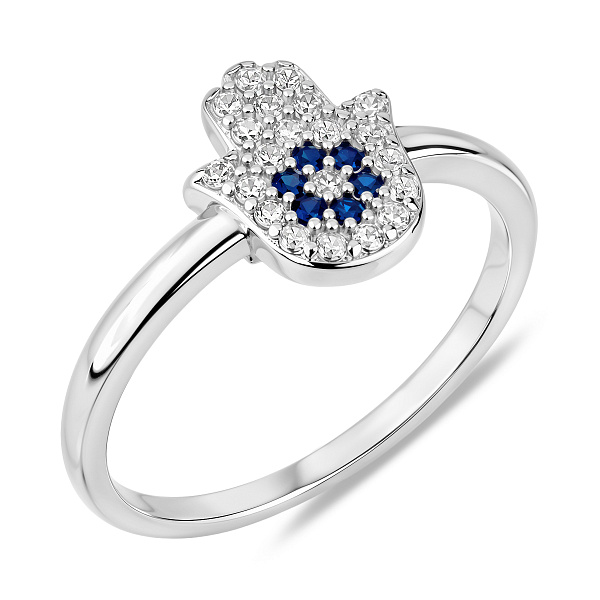 Серебряное кольцо Хамса с альпинитами (арт. 7501/8681ас) – изображение 1