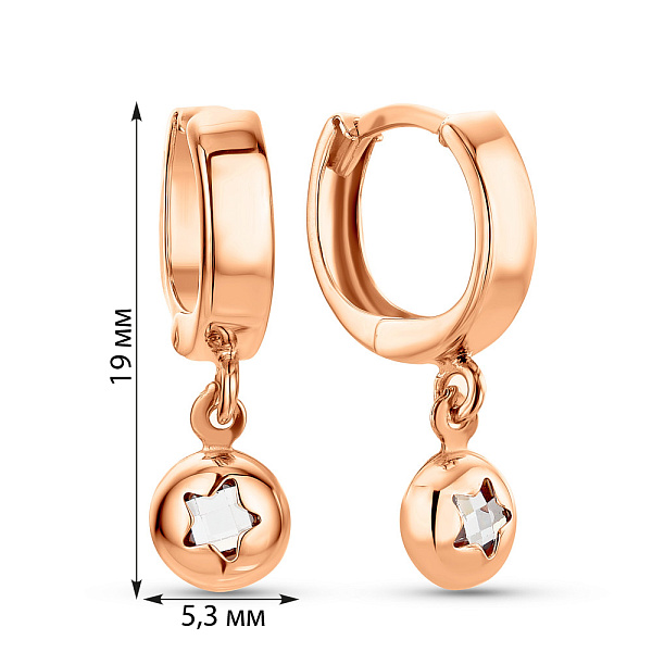 Серьги-подвески из красного золота (арт. 109439) – изображение 4