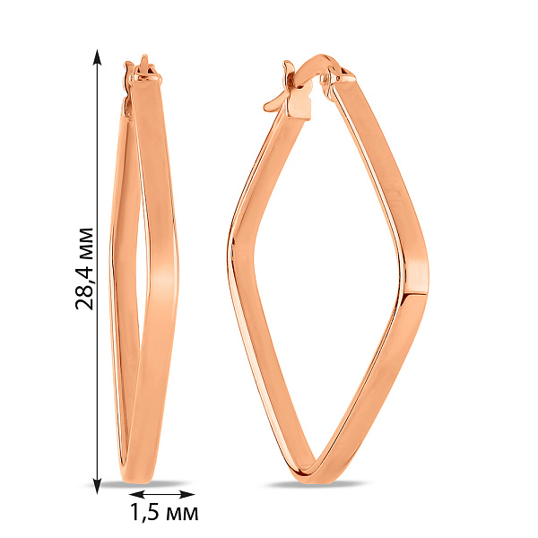 Серьги из красного золота (арт. 105345/30) – изображение 4