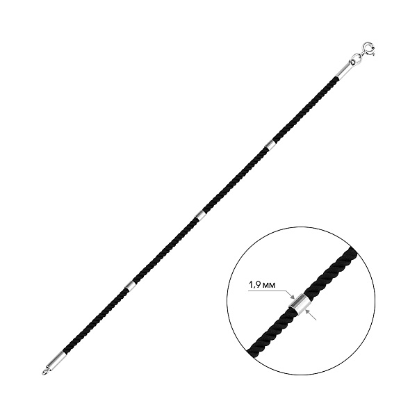 Браслет на нитці з золотими вставками (арт. 340144бч) – зображення 2